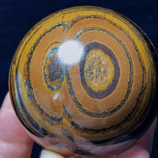 375G Natural Polished Yellow Tiger Sphere Agate Crystal Ball Healing