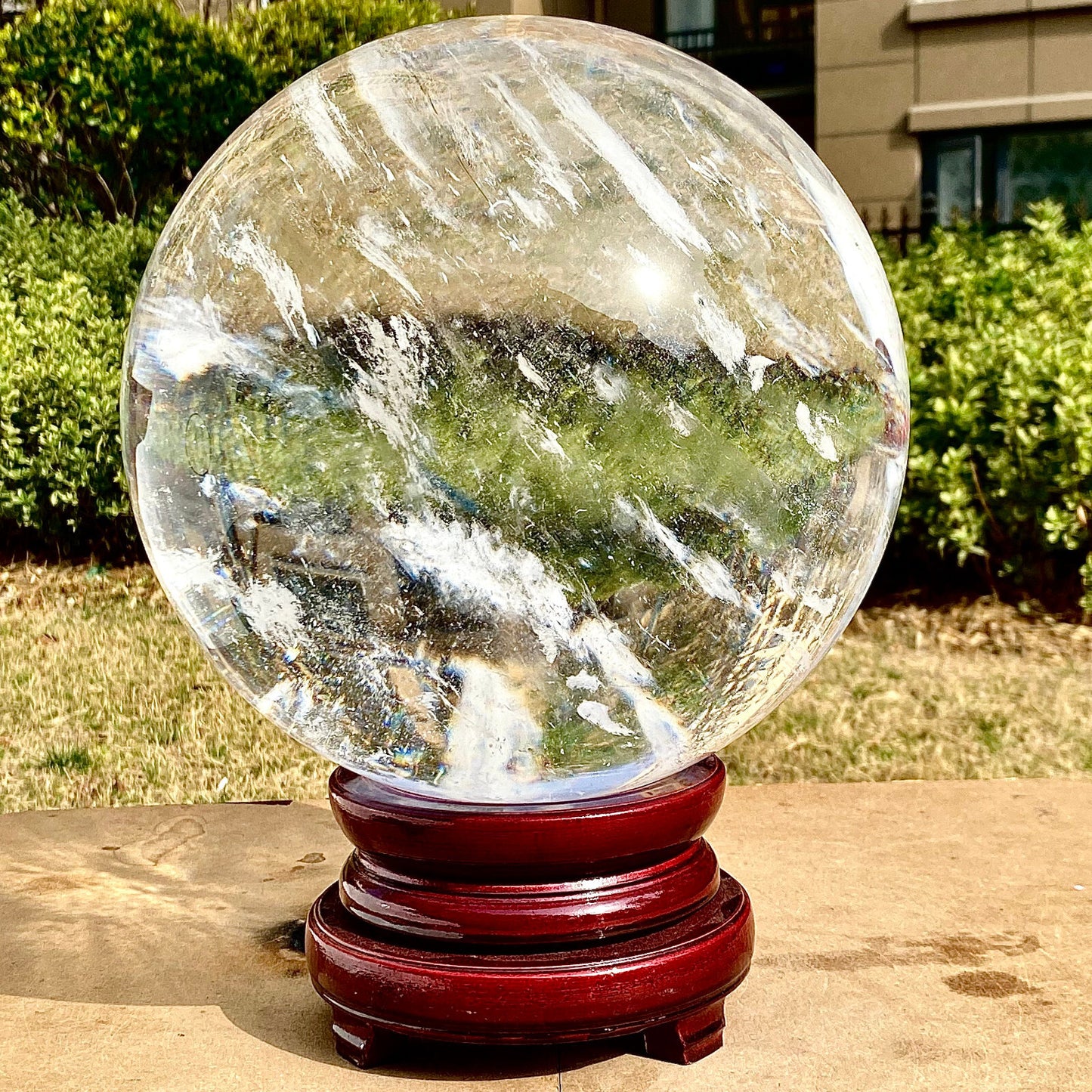47LB Clear melting Quartz sphere Quartz White Crystal ball Healing