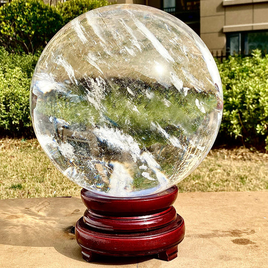 47LB Clear melting Quartz sphere Quartz White Crystal ball Healing