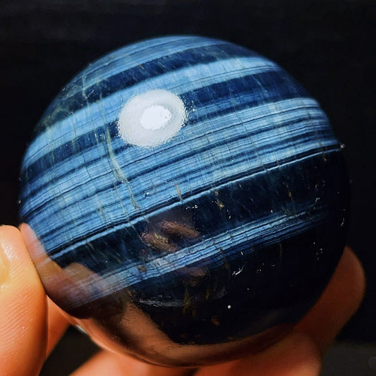 328G Natural Beautiful Meteor Blue Tiger Eye Sphere Crystal Quartz Healing