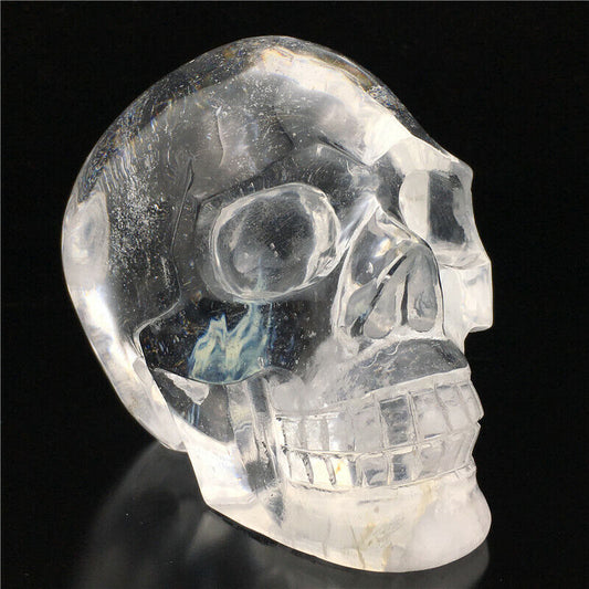 melting quartz skull hand carved reiki healing Fused quartz (glass) 1PC