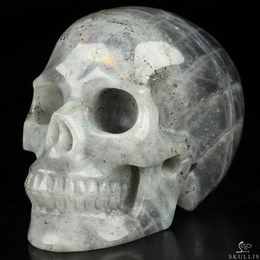 3.5" Labradorite Hand Carved Crystal Skull, Realistic, Crystal Healing