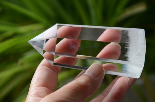 Rare Blue Rutile 8 Sided 3.58" Crystal Point Quartz Vogel Wand with Flat End