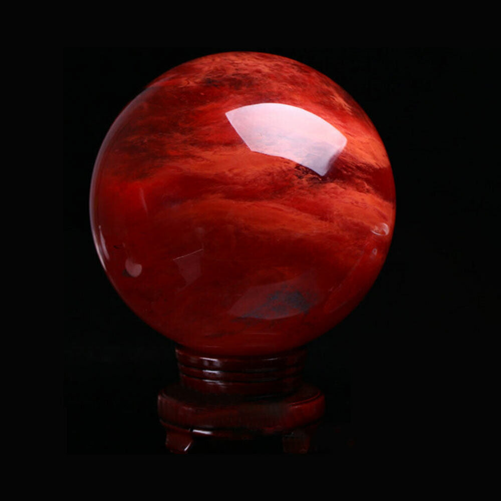 Natural Red Melting Stone Quartz Crystal Sphere Ball Healing Reiki Decor 3-6cm