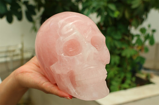5.23LB Natural Rose quartz Skull Reiki Crystal Skull creativity Carved Gift