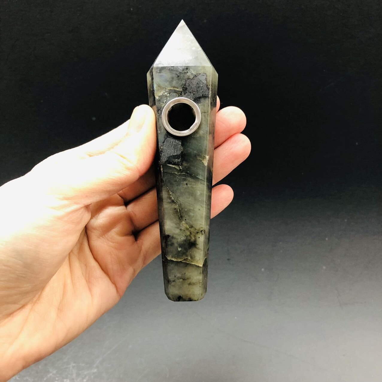 New Natural Gemstone Pipes Quartz Smoking Crystal Pipe Hand Spoon Pipe Fast Ship
