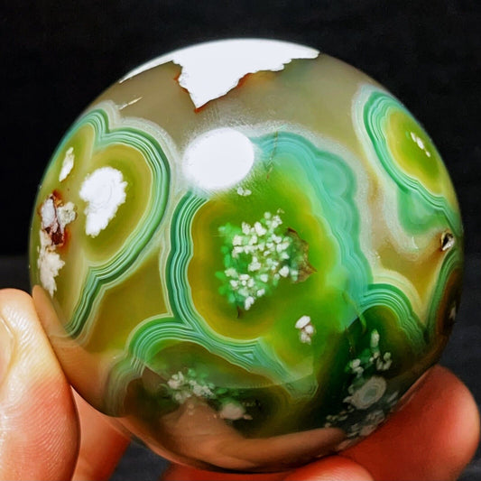 Natural Gobi Agate Eyes Agate Sphere Ball Crystal Stone Madagascar
