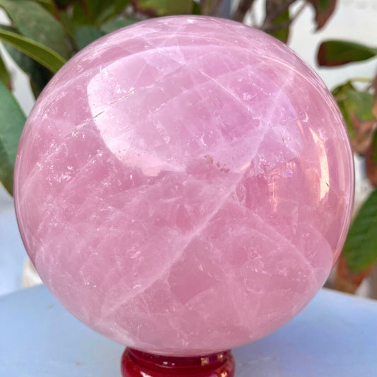 3.47LB Large Natural Pink Rose Quartz Sphere Crystal Ball Reiki Healing