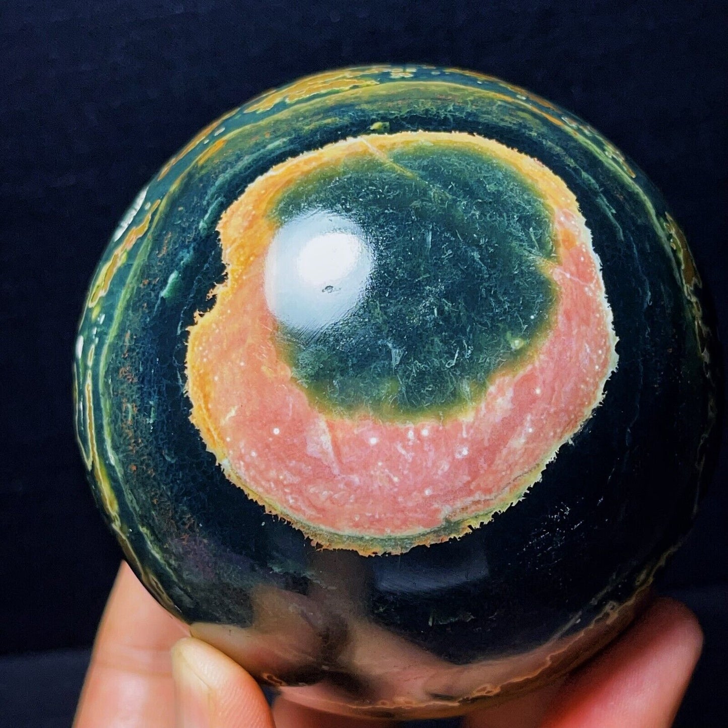 1105G Natural Polished Ocean Jasper Sphere Ball Crystal Stone Healing