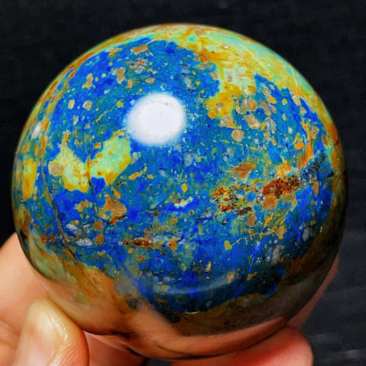 Natural Polished Phoenix Blue Gold Agate Crystal Ball Healing