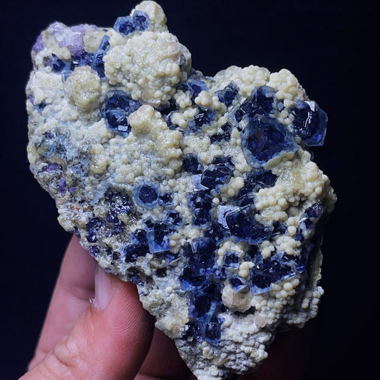 Extremely Top Phantom Cubic Fluorite Copper ore symbiotic crystals Specimen
