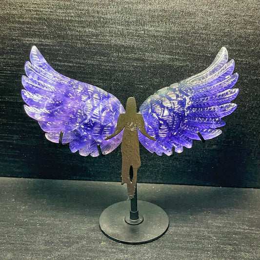Natural Polished Hand carved Fluorite Wing Healing