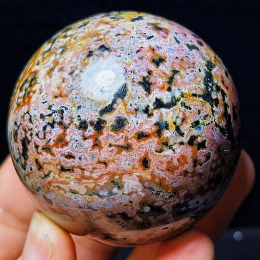 Natural Polished Orbicular Ocean Jasper Sphere Crystal Healing