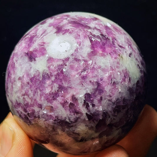 Natural Plum Blossom Tourmaline Unicorn Gem Crystal Ball Healing