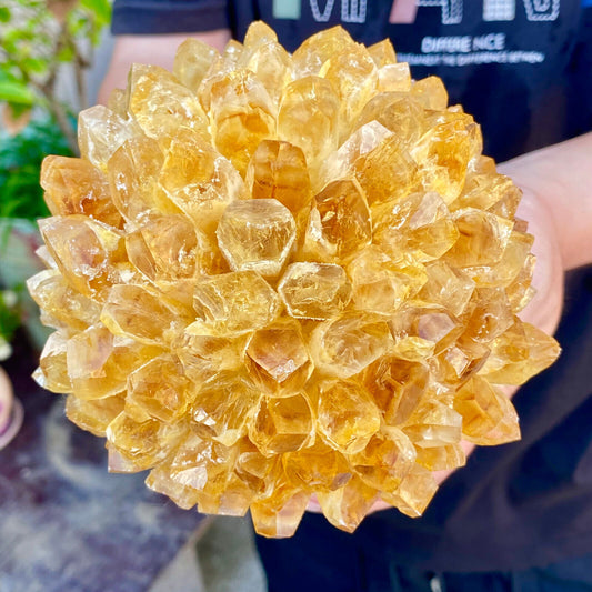 2.82LB Newly Discovered Yellow Phantom Quartz Crystal Cluster Mineral Sample.