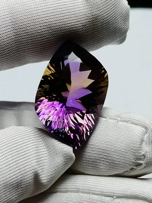 Bolivia Ametrine Amethyst Citrine Crystal Cabochon Faceted Gemstone 21.5 Ct