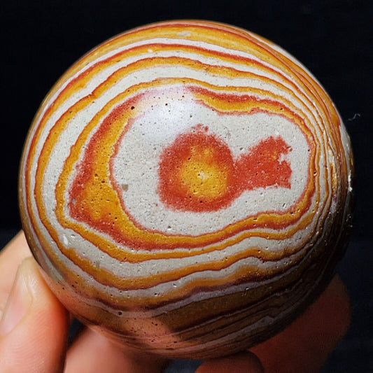 322G Natural Polished Rhodochrosite Sphere Ball Crystal Stone Healing