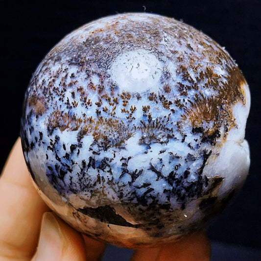 Natural Polished Dendritic Agate Sphere Ball Crystal Geode Healing