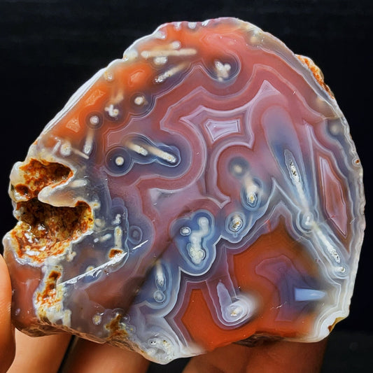 322G Natural Polished Warring States Red Agate Crystal Healing