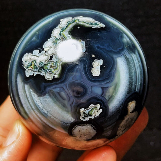 456G Natural Gobi Agate Eyes Agate Sphere Crystal Stone Madagascar