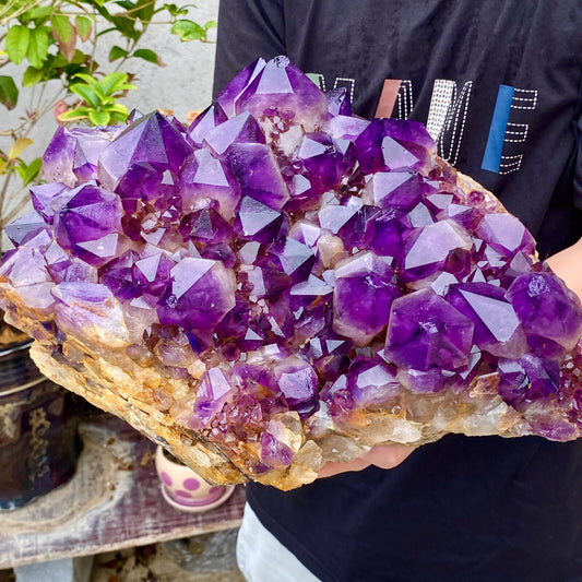 26.43LB Natural Amethyst geode quartz cluster crystal specimen Healing