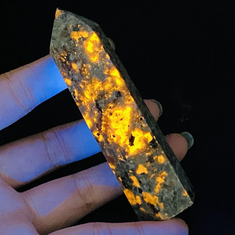 1pc Natural Yooperlite obelisk quartz crystal wand point Gem Reiki figurine 60g+