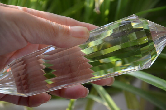 Tibetan High Altitude Clear 24 Side Crystal Quartz Vogel Style Wand Point 6.74''
