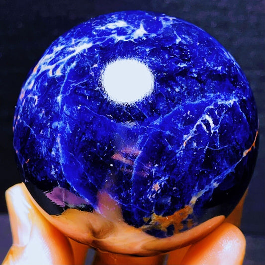 309G Natural Polished Blue Sodalite Sphere Ball Crystal Healing