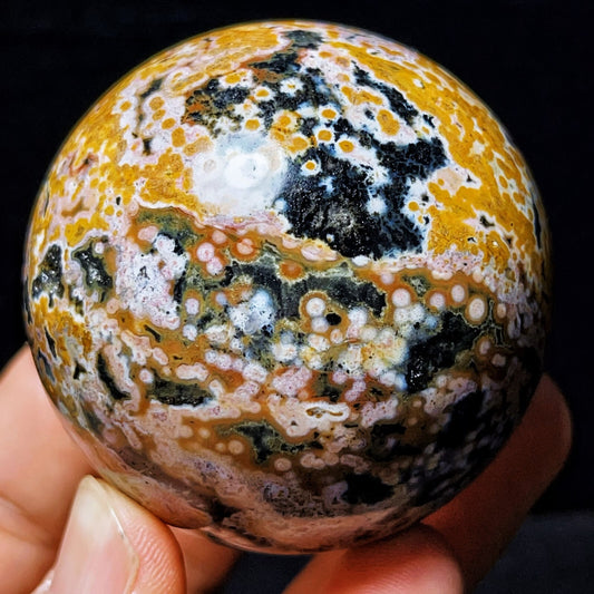 280G Natural Polished Orbicular Ocean Jasper Sphere Crystal Healing