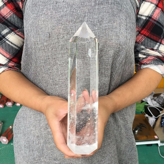 Large Size Clear Melting Stone Quartz Obelisk Crystal Wand Point