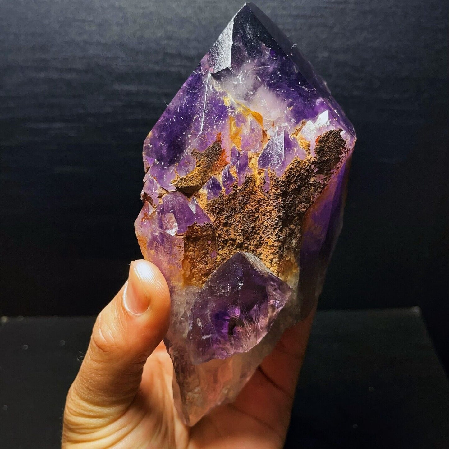 1159G Natural Amethyst Tower Crystal Stone Healing