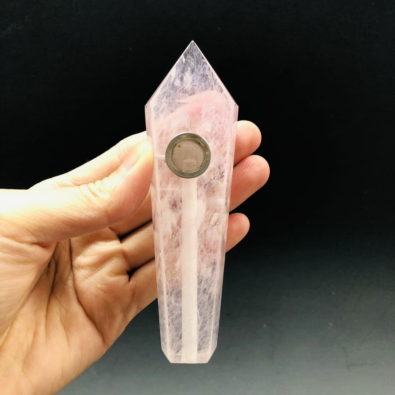 New Natural Gemstone Pipes Quartz Smoking Crystal Pipe Hand Spoon Pipe Fast Ship