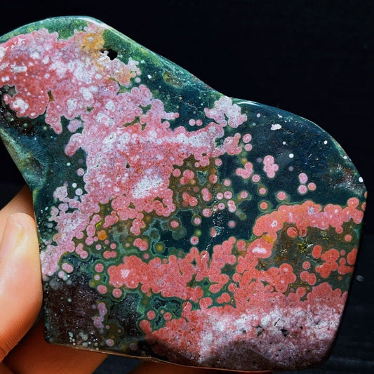 Natural Orbicular Ocean Jasper Crystal Stone Healing
