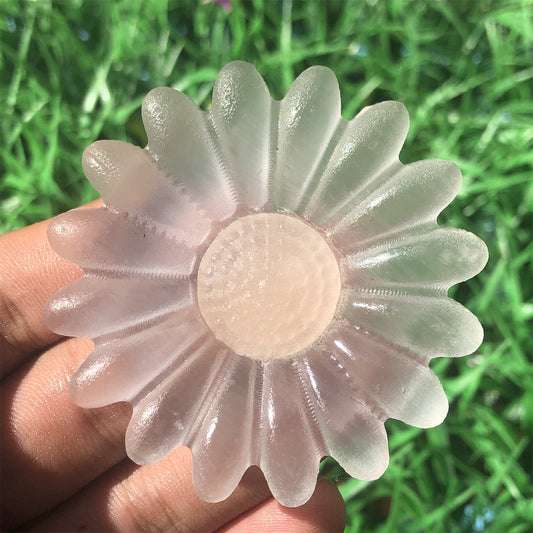 Natural Selenite Quartz Carved Flower Crystal healing Gem Gif Random 1PC