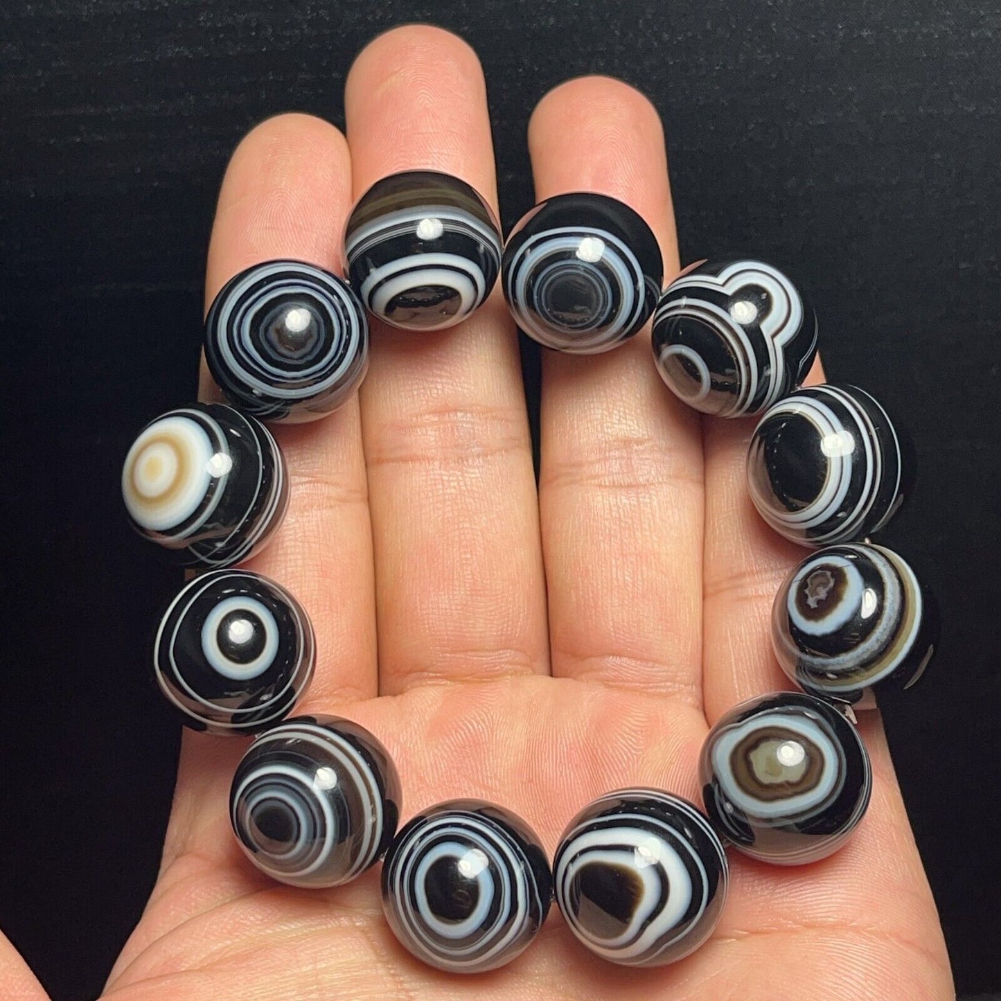 125G Natural Gobi Agate Eyes Agate Bracelet Crystal Stone Healing